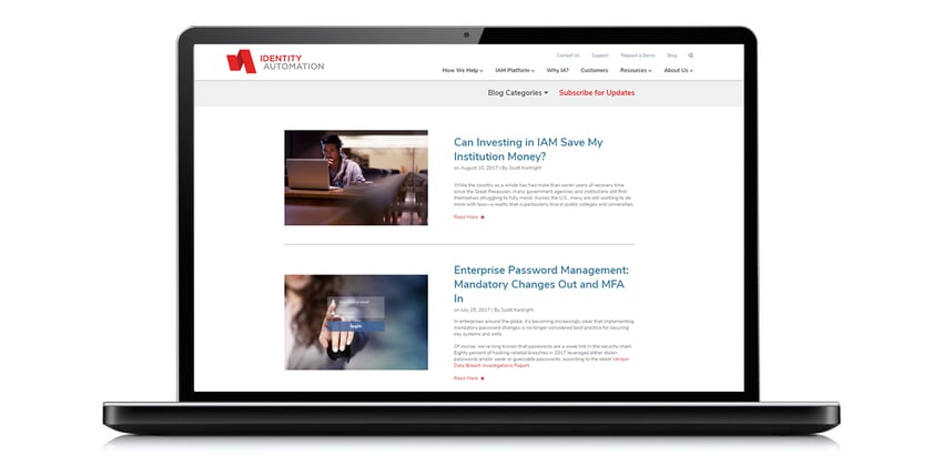 Newly redesigned Identity Automation blog